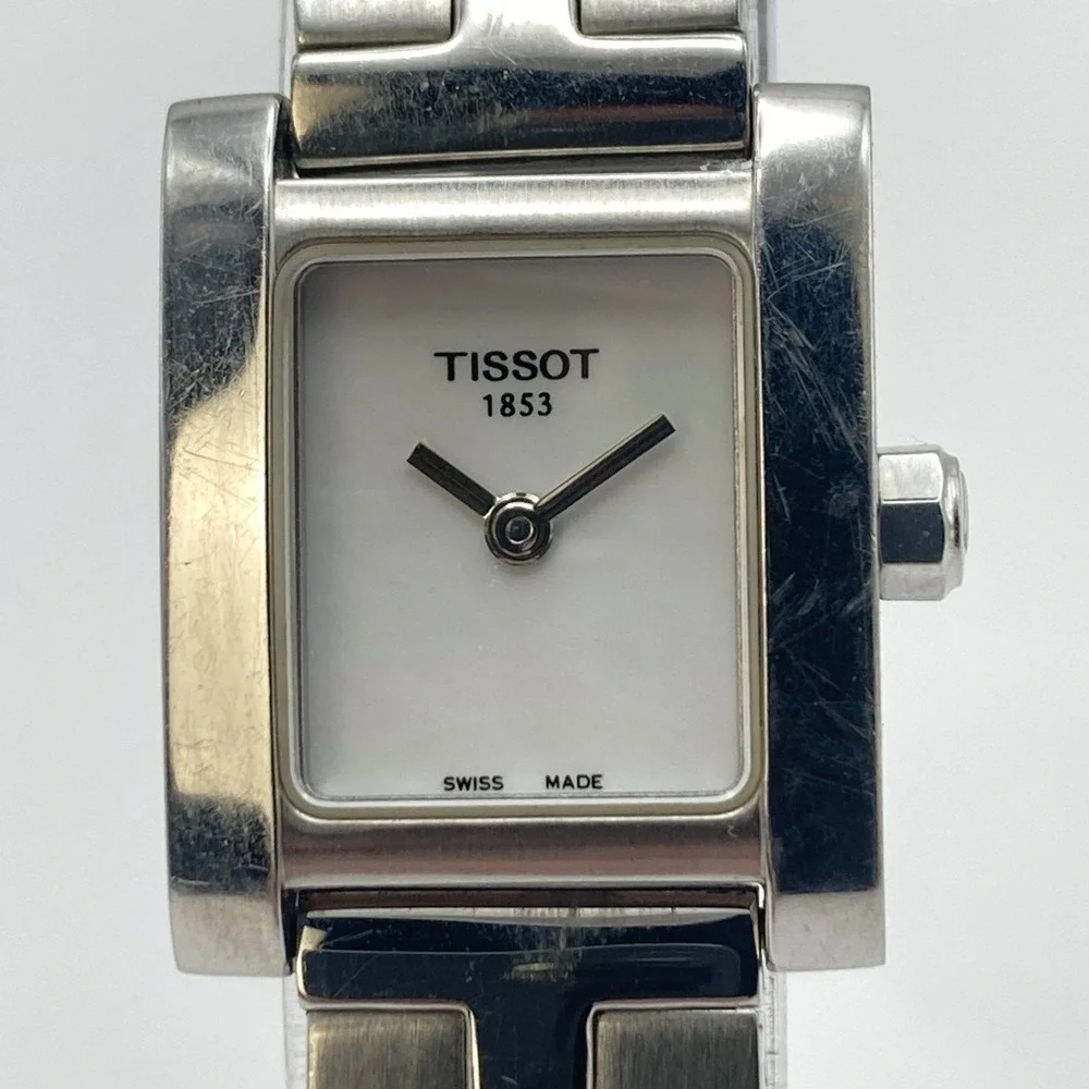 Tissot Women's Watch 20mm Silver Tone L950K MOP Swiss Made Tank New Battery 7